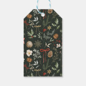 Winter Botanische Feestelijke Kerstfeest Cadeaulabel (Achterkant)