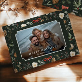 Winter Botanische Feestelijke Kerstfoto Feestdagenkaart