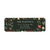 Winter Botanische Feestelijke Terugkeer Adres Kers Etiket (Voorkant)