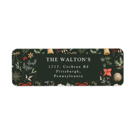 Winter Botanische Feestelijke Terugkeer Adres Kers Etiket