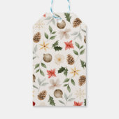 Winter Botanische Feestelijke Vrolijke Kerst Cadeaulabel (Achterkant)