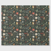 Winter Botanische Festive Kerstmis Cadeaupapier (Vlak)