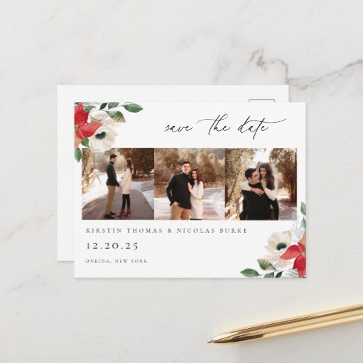 Winter Botanische Floral Foto Briefkaart (Voorkant / Achterkant in situ)