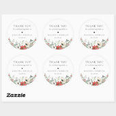 Winter Botanische Floral Weddenschap Hartelijk dan Ronde Sticker (Vel)