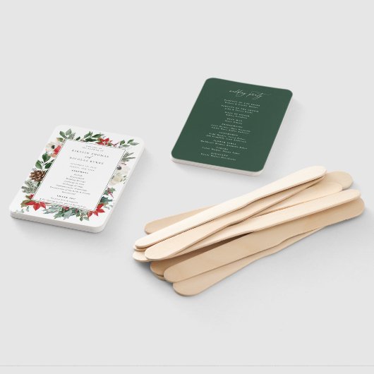 Winter Botanische Floral Wedding Handwaaier (Niet-gemonteerd)