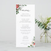 Winter Botanische Floral Wedding Menu (Staand voorkant)