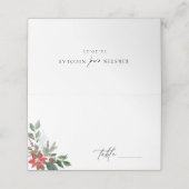 Winter Botanische Floral Wedding Plaatskaartje (Buitenkant ongevouwen)