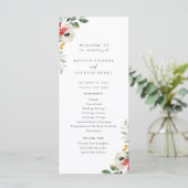 Winter Botanische Floral Wedding Programmakaart (Staand voorkant)