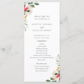 Winter Botanische Floral Wedding Programmakaart (Voorkant)