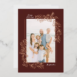 Winter Botanische Folie Holiday Card Folie Feestdagenkaart