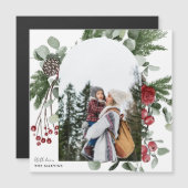 Winter Botanische foto Kerstmis Magnet (Voorkant / Achterkant)