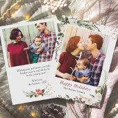 Winter Botanische Greenery Ivory Floral Kerstmis Feestdagenkaart