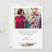 Winter Botanische Greenery Ivory Floral Kerstmis Feestdagenkaart (Achterkant)