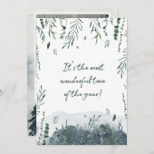 Winter Botanische Greenery kerstfoto Feestdagenkaart (Voorkant / Achterkant)