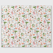 Winter botanische hulst en bessen cadeaupapier (Vlak)