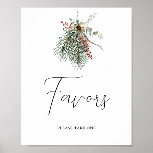 Winter Botanische Huwelijksgunsten Poster (Voorkant)