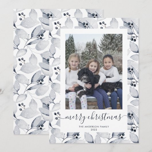 Winter Botanische Kaarten Foto's Vergroente kerstd (Voorkant / Achterkant)