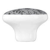 Winter Botanische Keramische Knop – Grijs (Zijkant)