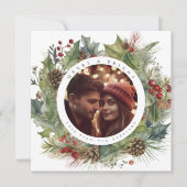 Winter Botanische kerst foto Feestdagenkaart (Voorkant)