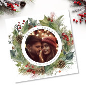 Winter Botanische kerst foto Feestdagenkaart