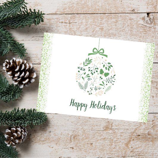 Winter Botanische Kerst Groene Vakantie Kaart