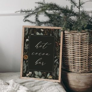 Winter Botanische Kerst Hot Cocoa Bar Teken Poster