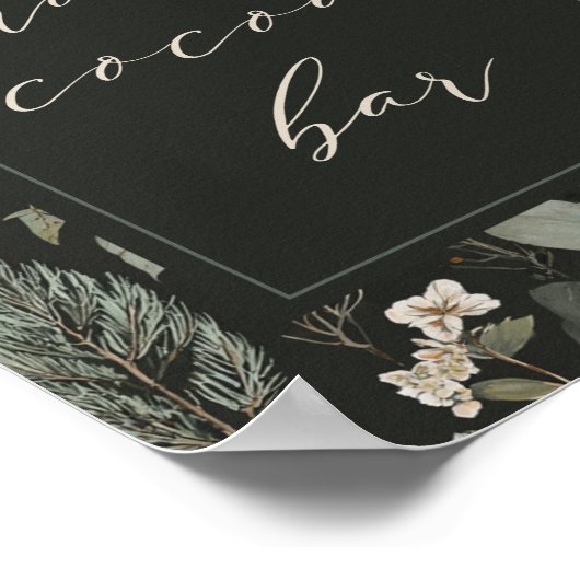 Winter Botanische Kerst Hot Cocoa Bar Teken Poster (Hoek)