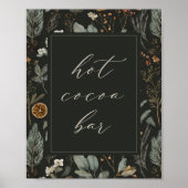 Winter Botanische Kerst Hot Cocoa Bar Teken Poster (Voorkant)