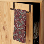 Winter Botanische Kerst Patroon Theedoek<br><div class="desc">Grappige en rustieke keukenhanddoek met handgetekende illustratie van de winter botanische.</div>