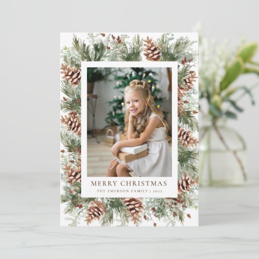 Winter Botanische Kerstkaart (Staand voorkant)