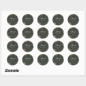 Winter Botanische Kerstsfeer Ronde Sticker (Vel)