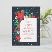 Winter Botanische Kleurrijke Vrolijke Kerstmis Feestdagenkaart (Staand voorkant)