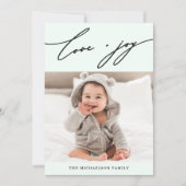 Winter Botanische Liefde en Joy Script Fotovakanti Feestdagenkaart (Voorkant)