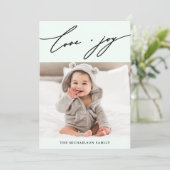 Winter Botanische Liefde en Joy Script Fotovakanti Feestdagenkaart (Staand voorkant)