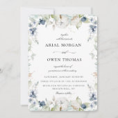 Winter Botanische Lijst bruiloft Kaart (Voorkant)