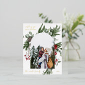 Winter Botanische Lijst Foto Folie Feestdagen Briefkaart (Staand Voorkant)