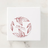 Winter Botanische met Liefde en Naam Vakantie Rood Bedankjes Labels (In situ)