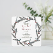 Winter Botanische Pine Berry krans Vrijgezellenfee Kaart (Staand voorkant)