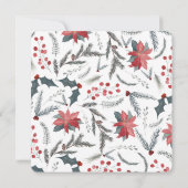 Winter Botanische Pine Berry krans Vrijgezellenfee Kaart (Achterkant)