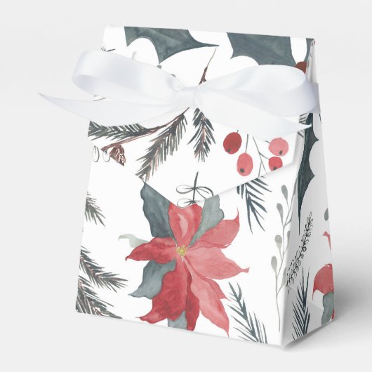 Winter Botanische Pine Berry Wreath Holiday Bedankdoosjes (Voorkant Zijde)