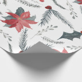 Winter Botanische Pine Berry Wreath Holiday Cadeaupapier (Hoek)