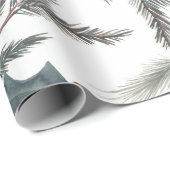 Winter Botanische Pine Berry Wreath Holiday Cadeaupapier (Rol Hoek)