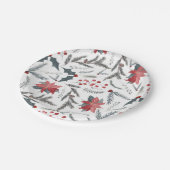 Winter Botanische Pine Berry Wreath Holiday Papieren Bordje (Gekanteld)