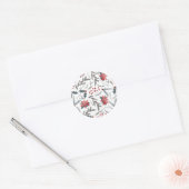 Winter Botanische Pine Berry Wreath Holiday Ronde Sticker (Envelop)