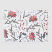 Winter Botanische Pine Berry Wreath Holiday Tissuepapier (Voorkant)