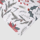 Winter Botanische Pine Berry Wreath Holiday Tissuepapier (Detail)