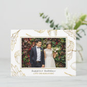 Winter Botanische Prettige feestdagen foto Feestdagenkaart (Staand voorkant)