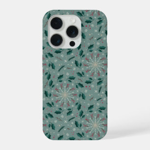 Winter botanische sneeuwvlok IPhone Hoesje 15 Pro Case