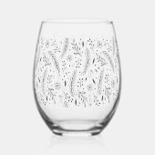 Winter Botanische Steeloze Wijn Glas (Voorkant)
