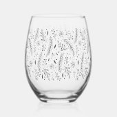 Winter Botanische Steeloze Wijn Glas (Achterkant)